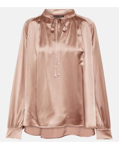 Max Mara Bluse Tamigi aus Seidensatin - Pink