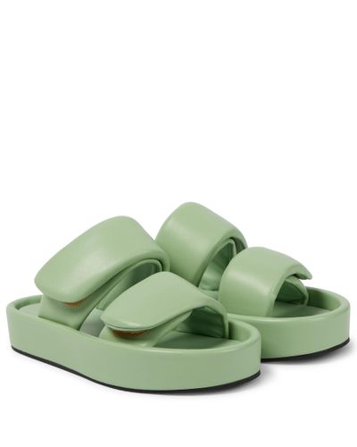Dries Van Noten Padded Leather Sandals - Green