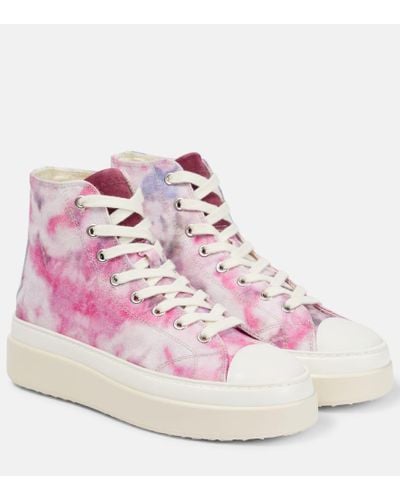 Isabel Marant Austin Printed High-top Sneakers - Pink