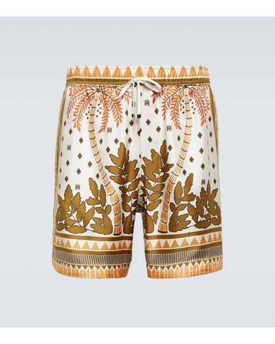 Amiri Printed Silk Shorts - Natural