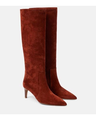 Paris Texas Stiefel aus Veloursleder - Rot