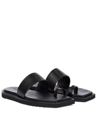 Rick Owens Small Bevel Leather Sandals - Black