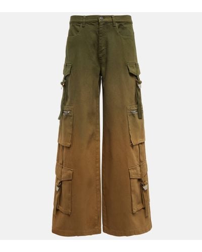 Dion Lee High-rise Cotton Cargo Trousers - Green