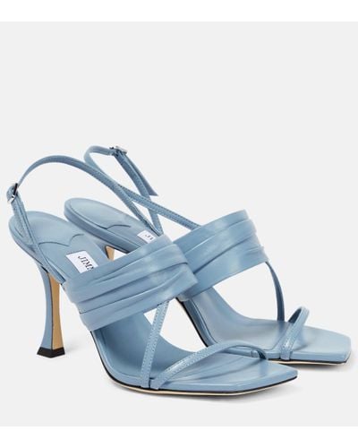 Jimmy Choo Beziers 90 Leather Sandals - Blue