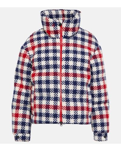 Perfect Moment Gingham Wool-blend Down Jacket - Red