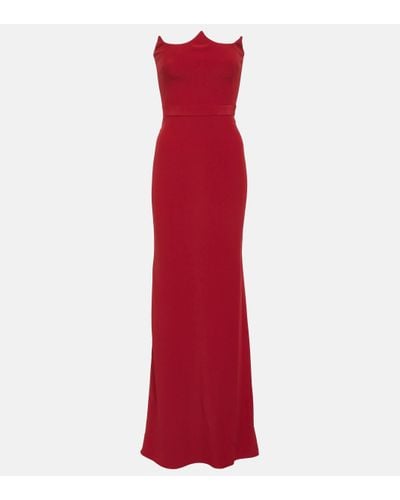 Alexander McQueen Peak Corset Evening Dress - Red
