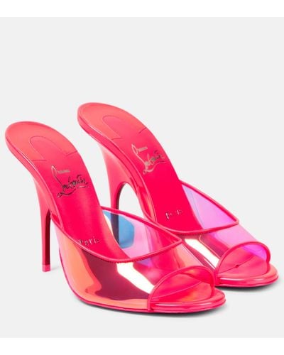 Christian Louboutin Just Arch Pvc And Patent Leather Mules - Pink