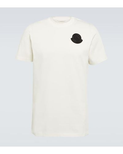 Moncler T-shirt in jersey di cotone con logo - Bianco
