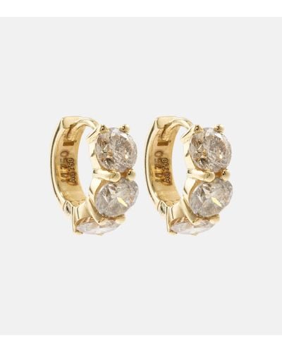 Ileana Makri Huggie 18kt Gold Hoop Earrings With Diamonds - Metallic