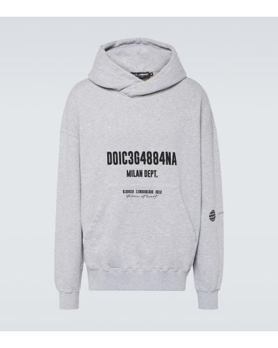 Dolce & Gabbana Logo Print Cotton Sweatshirt - Gray