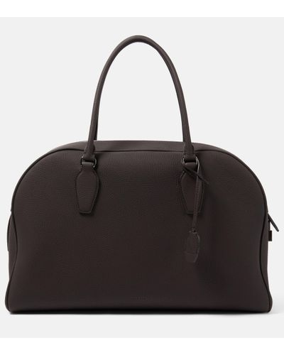 The Row India Medium Leather Tote Bag - Black