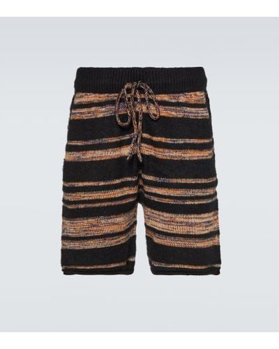 The Elder Statesman Shorts in cashmere e cotone - Nero
