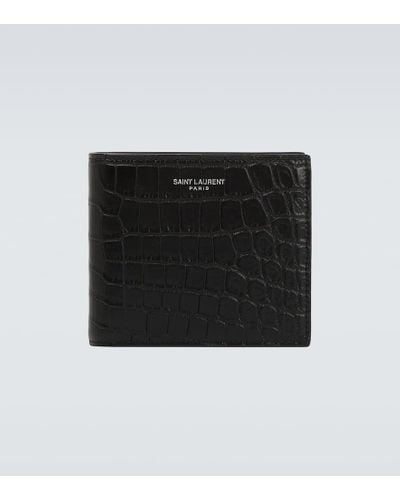 Saint Laurent East/west Embossed Leather Wallet - Black