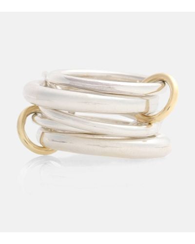 Spinelli Kilcollin Vela Sterling Silver And 18kt Gold Linked Rings - Metallic