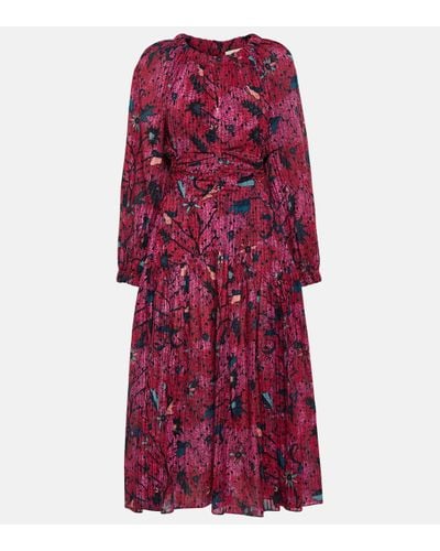 Ulla Johnson Helia Printed Cotton-blend Midi Dress - Red