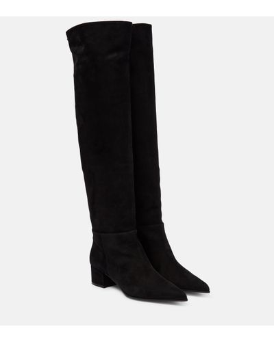 Gianvito Rossi Suede Leather Knee-high Boots - Black