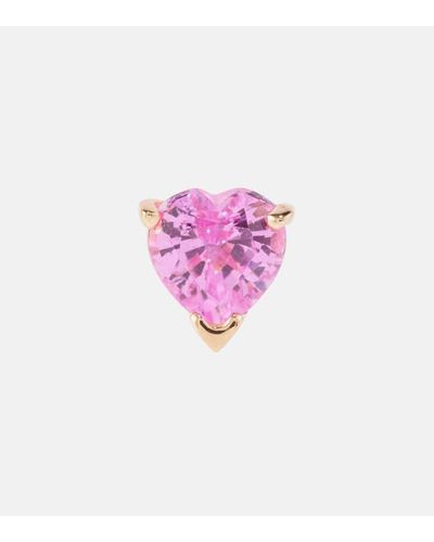 Roxanne First Einzelner Ohrring aus 14kt Rosegold mit Saphiren - Pink