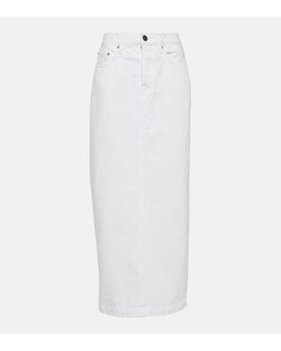 Wardrobe NYC Jupe longue en coton - Blanc