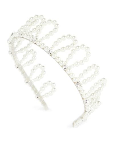 Simone Rocha Faux Pearl-embellished Headband - White