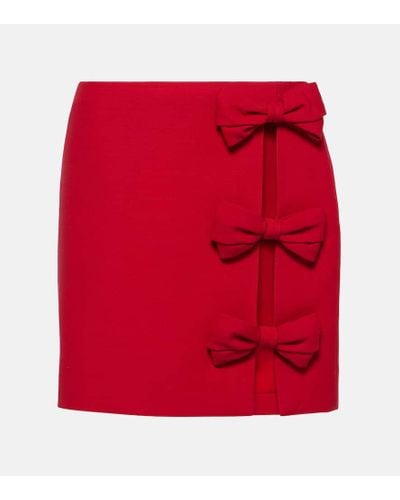 Valentino Crepe Couture Miniskirt - Red