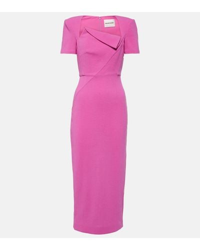 Roland Mouret Wool Midi Dress - Pink