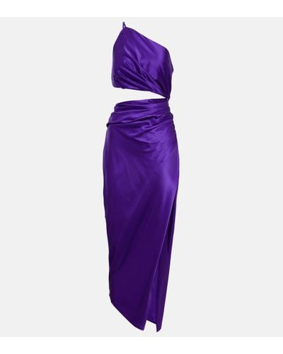 The Sei Robe midi asymetrique en soie - Violet