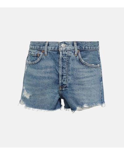 Agolde Shorts di jeans Parker - Blu