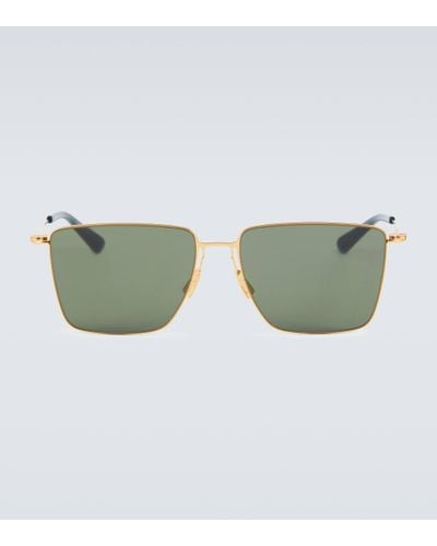 Bottega Veneta Ultrathin Rectangular Sunglasses - Green