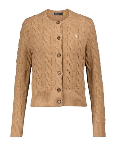Polo Ralph Lauren Cable-knit Wool And Cashmere Cardigan - Natural