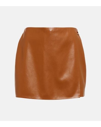 Nanushka Minifalda Svena de piel sintetica - Marrón
