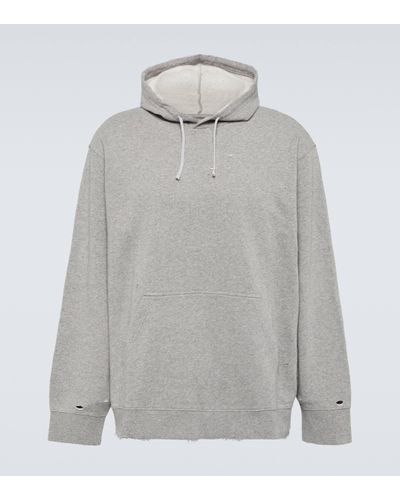 Givenchy Distressed Cotton Jersey Hoodie - Grey