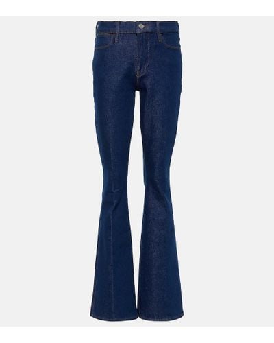 FRAME High-Rise Flared Jeans Le Shape - Blau
