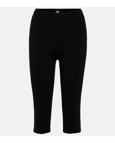 Totême High-rise Knit Biker Shorts - Black