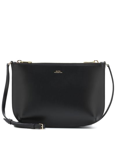 A.P.C. Sarah Leather Crossbody Bag - Black