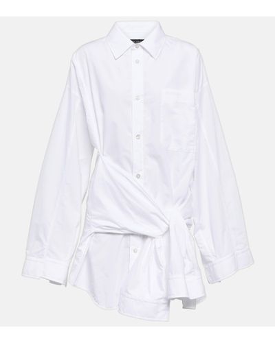 Balenciaga Cotton Shirt Dress - White