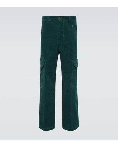 Acne Studios Pantalones cargo de pana de algodon - Verde