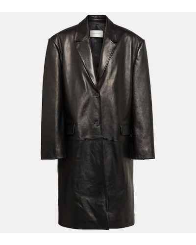 Magda Butrym Cappotto oversize in pelle - Nero