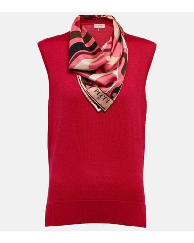Emilio Pucci Top aus Wolle - Rot