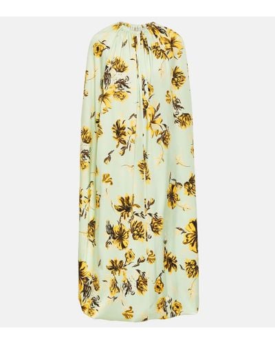 Jil Sander Floral Caped Midi Dress - Metallic