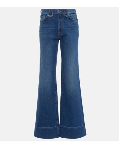 7 For All Mankind Western Modern Dojo High-rise Flared Jeans - Blue