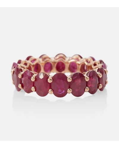 SHAY 18kt Gold Eternity Ring With Rubies - Red