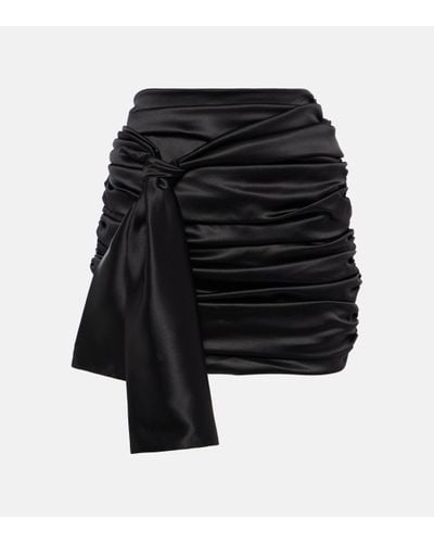 Dolce & Gabbana Mini-jupe froncée en satin - Noir