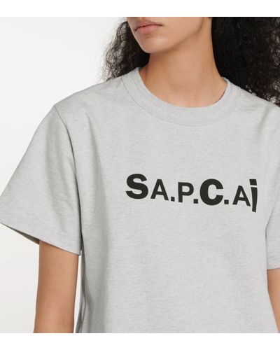 A.P.C. X Sacai Kiyo Cotton T-shirt in Grey (Gray) - Lyst