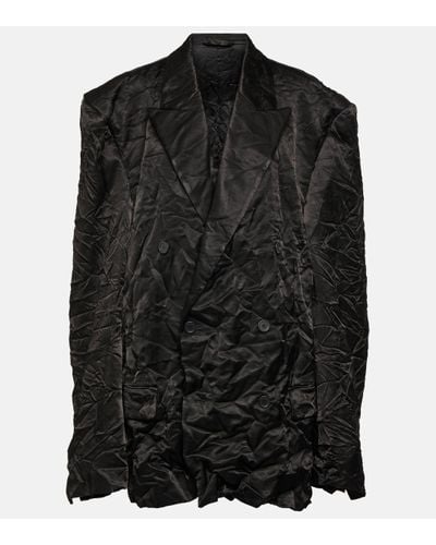 Balenciaga Blazer oversize Steroid en satin - Noir