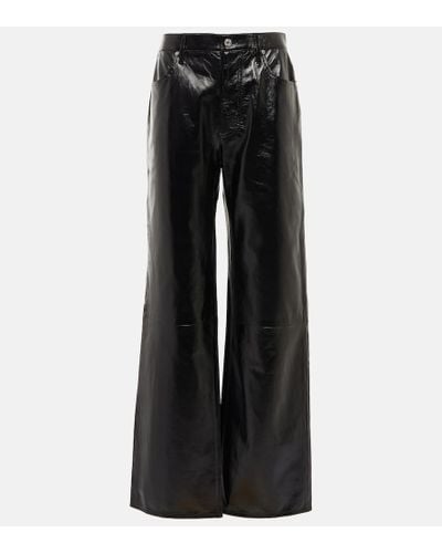Citizens of Humanity Paloma High-rise Wide-leg Leather Pants - Black