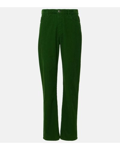 The Row Carlind Cotton Corduroy Straight Trousers - Green