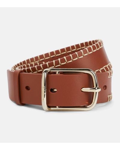 Chloé Chloe Louela Reversible Leather Waist Belt - Brown