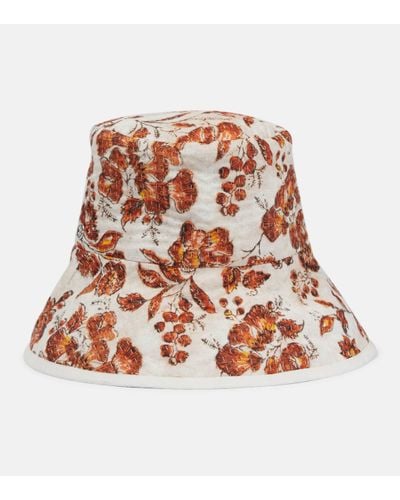 Loro Piana Reversible Floral Bucket Hat - Brown