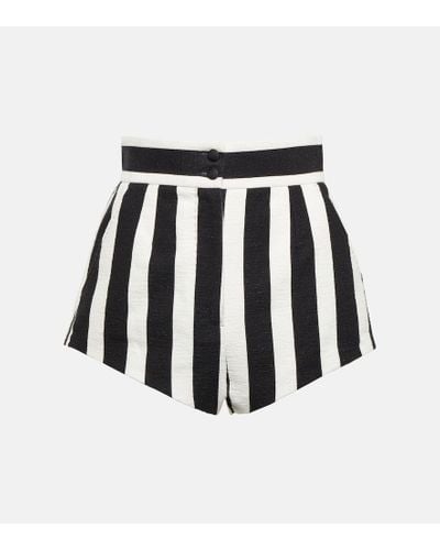 Dolce & Gabbana Portofino High-rise Striped Shorts - Black