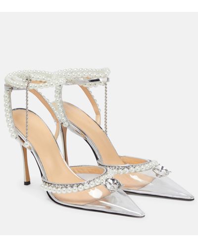 Mach & Mach Pearls & Diamonds Vinyl & Leather Pump - Metallic